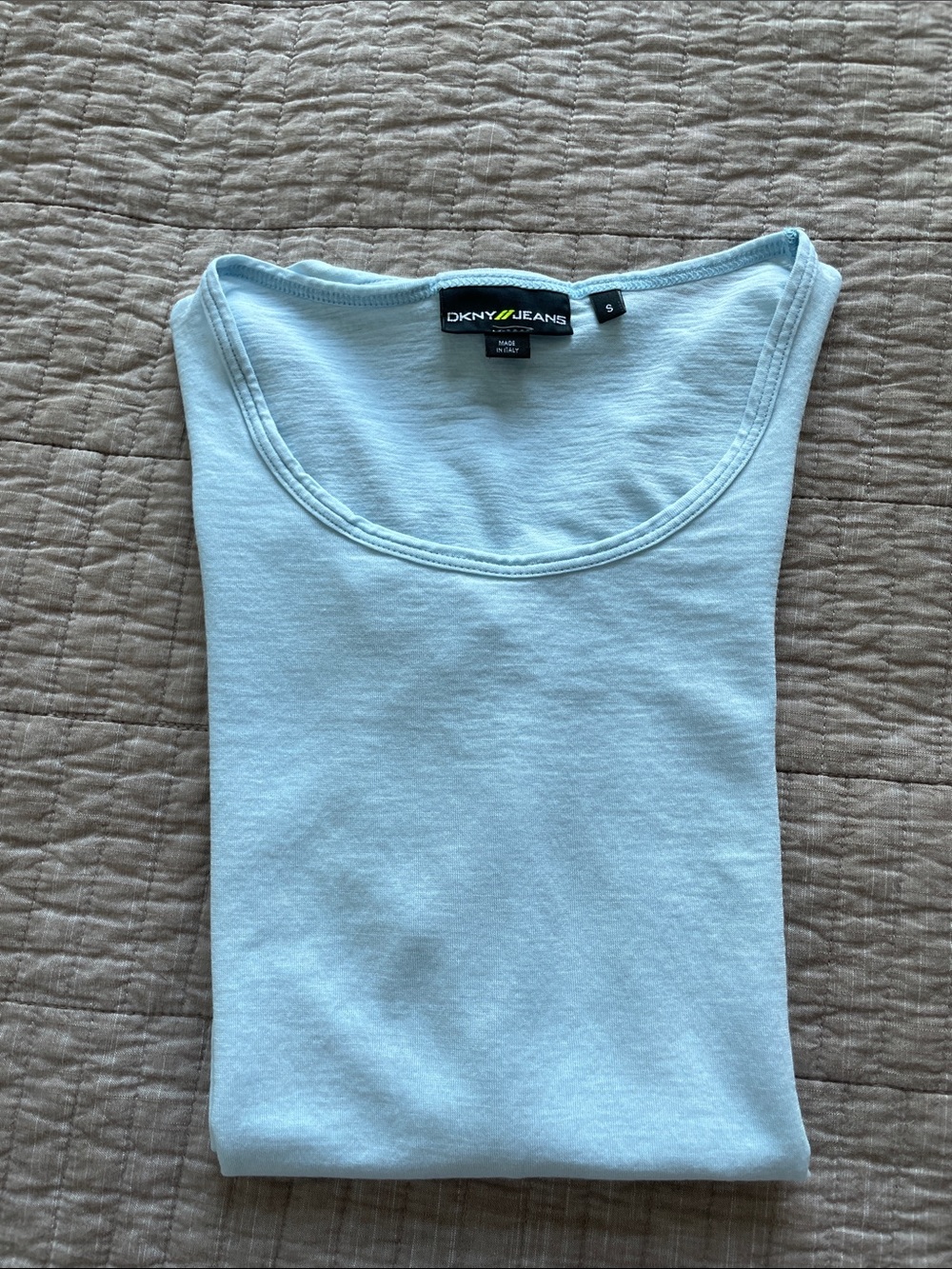DKNY Jeans Pale Blue Crewneck Tee with Branded Tag